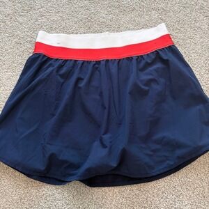 Beach Riot Coast Skirt Skort Womens L Blue Red Tennis Prep Golf Pickleball Sport